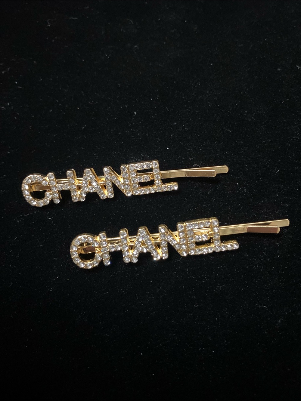 ChaneI Hair  Pins Gold - Tone Crystal Spell - Out Lot of 2